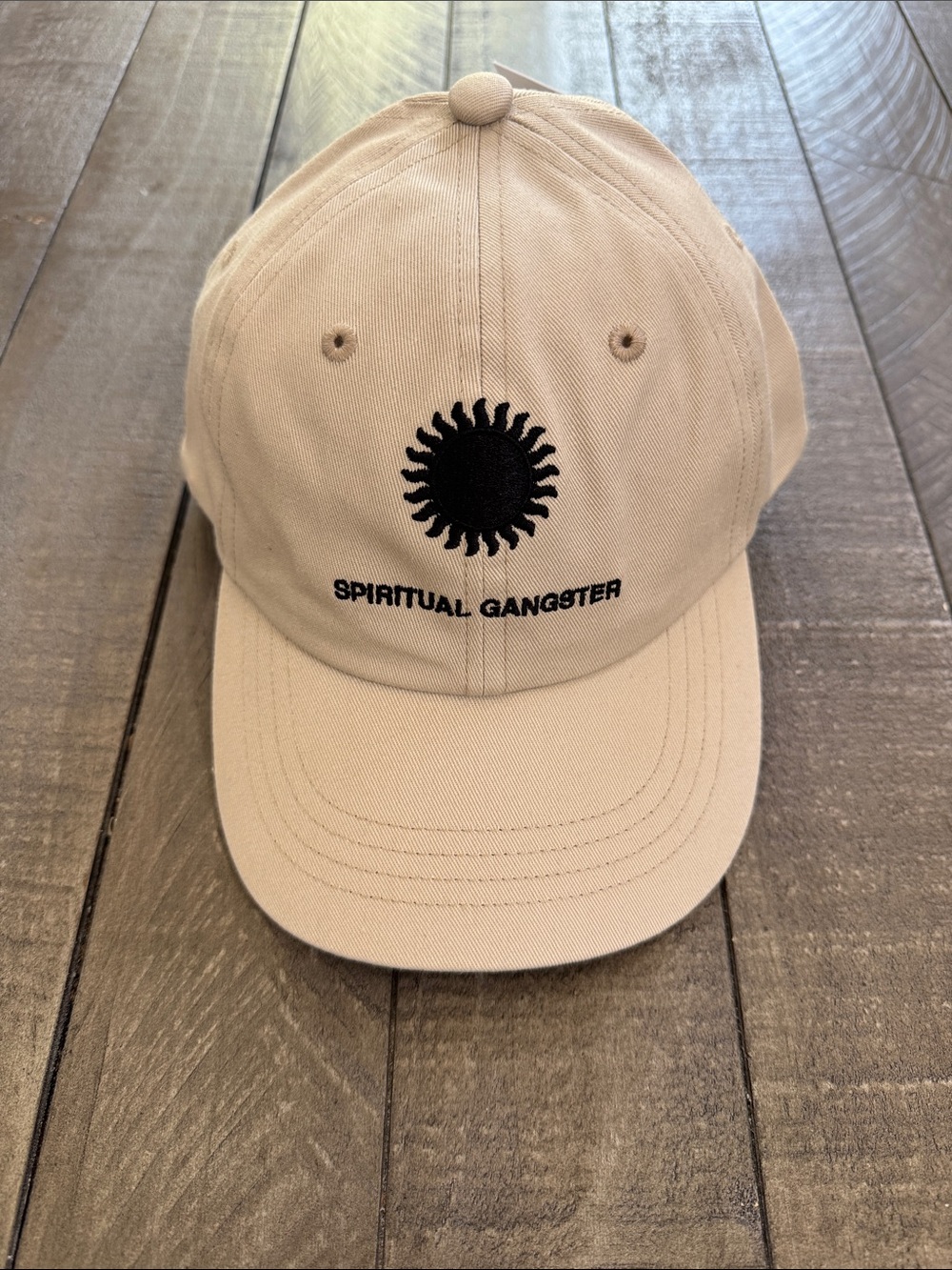 Spiritual Gangster Tan Cap with Black Sun Logo